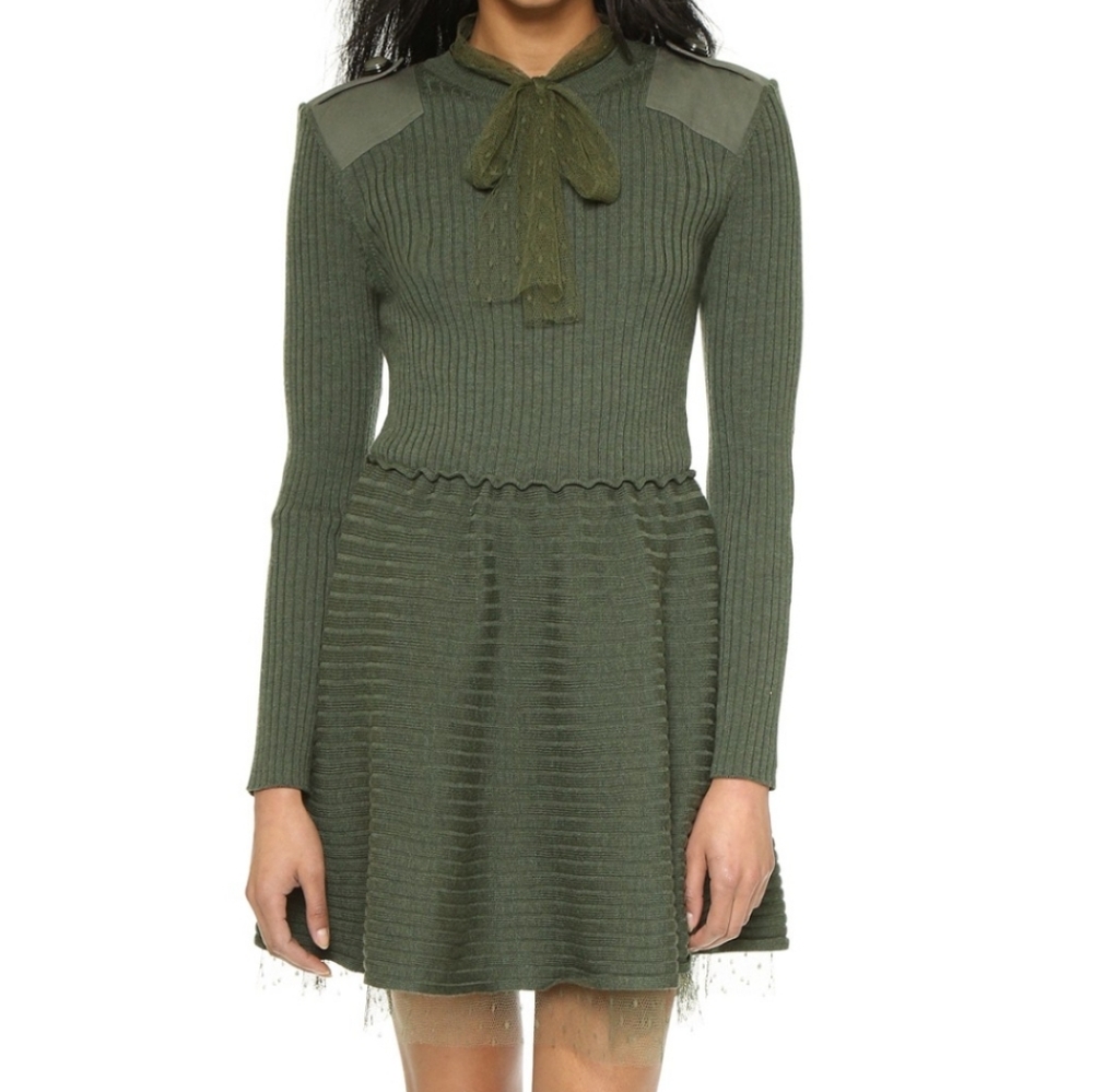 RED Valentino Pussy Bow Knitted Dress